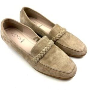 Joie Beige Suede Braided Loafers
